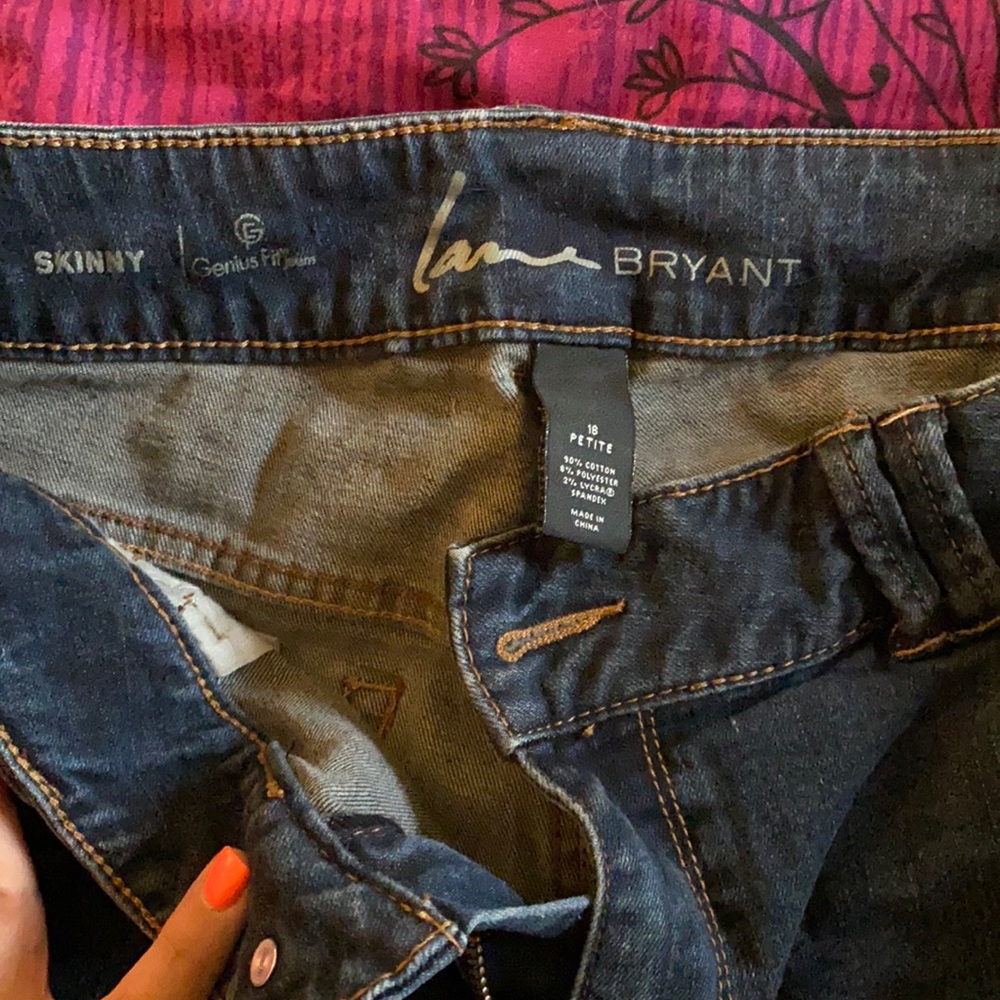 Lane Bryant size 16P skinny jeans. Genius fit!